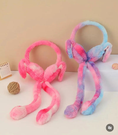 Plush Bunny Ear Muffs with Squeeze-to-Move Ears - Toys Heaven